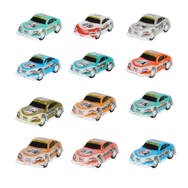 Chargez l'image dans la visionneuse de la galerie, Toi-toys turbo racers pull back raceauto's, 12st.