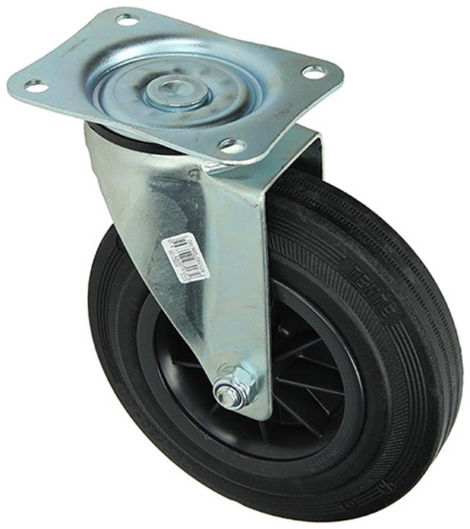 Laden Sie das Bild in Galerie -Viewer, Mack by tente 1049130 - zwenkwiel bevestigingsplaat rubber met nylon velg 200mm | 4 stuks