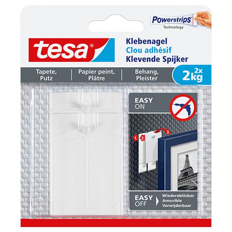 Afbeelding laden in galerijviewer, Tesa spijkers voor gevoelige oppervlakken - eenvoudig aan te brengen verwijderen - 2 x 2 kg houdkracht