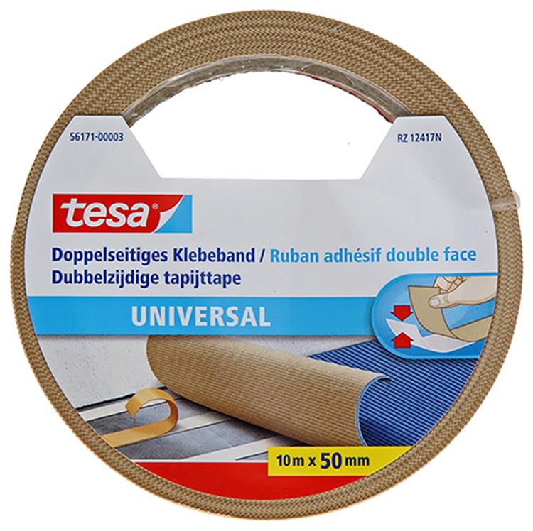 Afbeelding laden in galerijviewer, Tesa dubbelzijdig plakband universeel - veelzijdig plakband voor verpakking, decoratie en tapijten of voor handwerk - 10 m x 50 mm