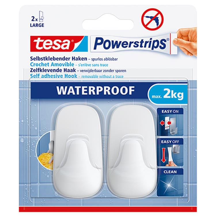 Afbeelding laden in galerijviewer, Tesa 1059023 - powerstrips waterproof haak wit large | 8 stuks