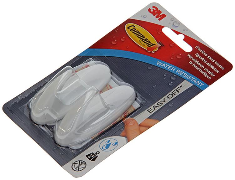 Afbeelding laden in galerijviewer, 3m command decohaak, medium, draagvermogen 1,4 kg, wit, waterbestendig, blister van 2 stuks