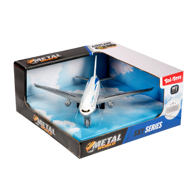Load image into Gallery viewer, Toi-toys toi toys pull back vliegtuig metaal 14cm