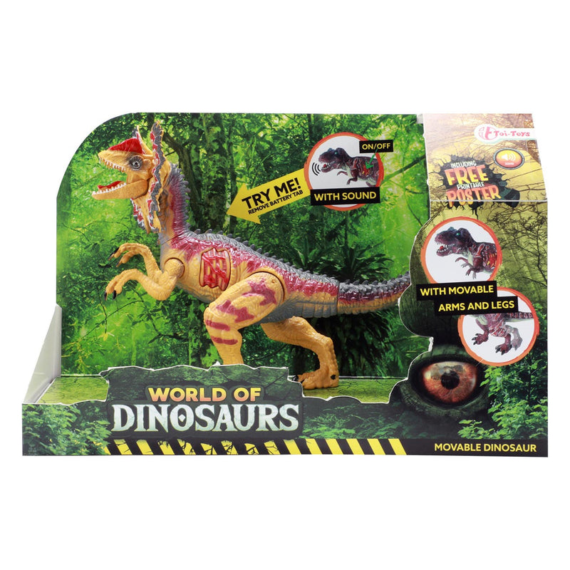 Load image into Gallery viewer, Toi-toys world of dinosaurs dilophosaurus, beweegbare dino met geluid
