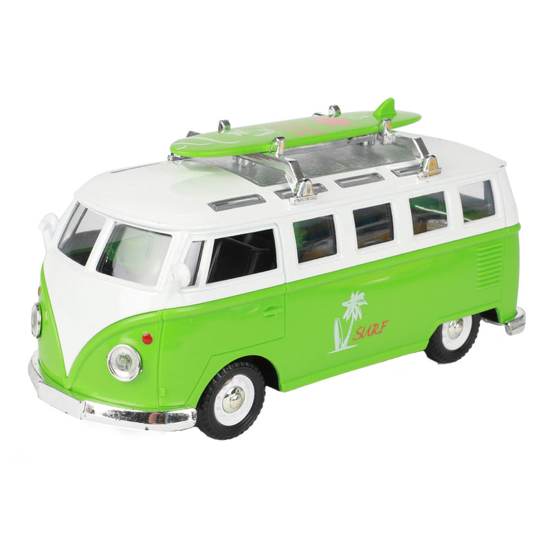 Load image into Gallery viewer, Toi-Toys Pull-back Retro Bus met Licht en Geluid