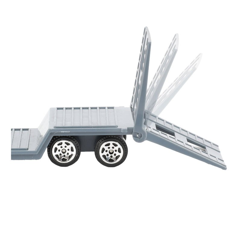 Load image into Gallery viewer, Toi-toys metal vrachtwagen met oplegger en helikopter