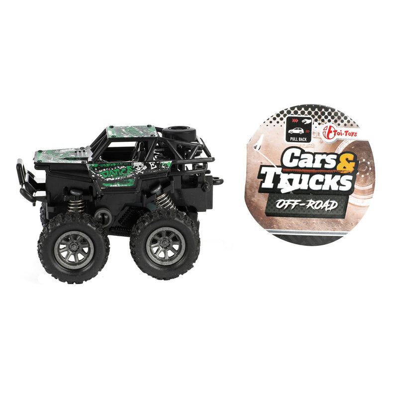 Afbeelding laden in galerijviewer, Vehicool cars trucks pull-back monster truck 4x4