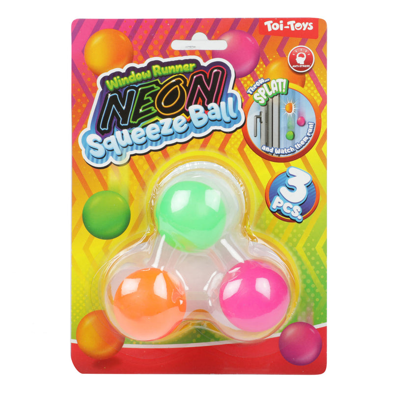 Load image into Gallery viewer, Toi-toys raamkruiper knijpballen neon, 3st.