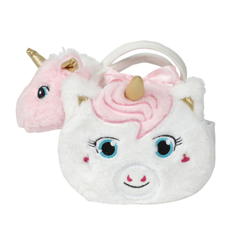 Afbeelding laden in galerijviewer, Toi-toys toi toys dream horse pluche eenhoorn in eenhoorntas 10x27x25cm