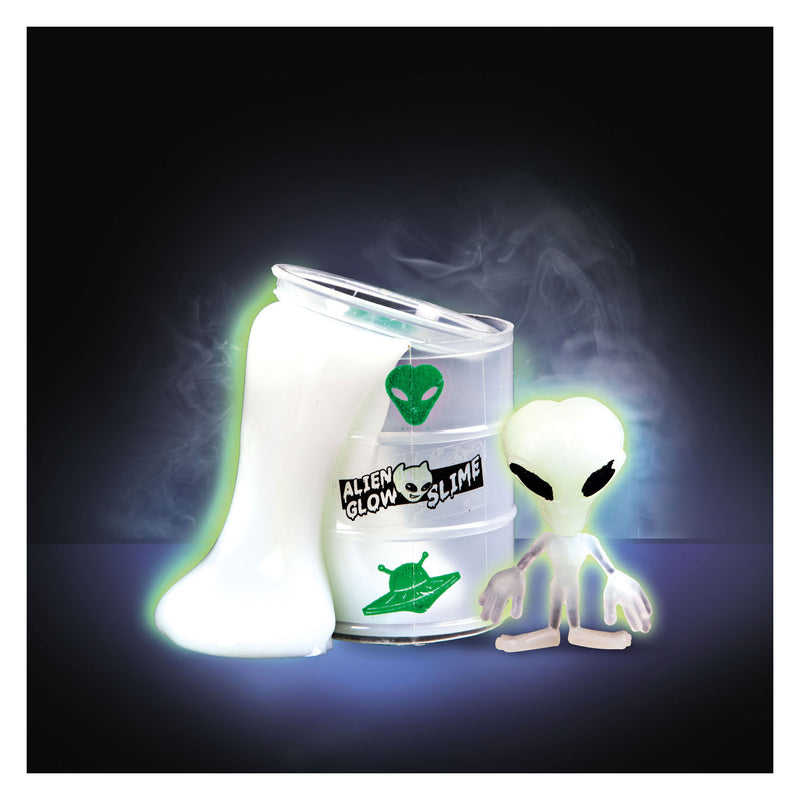 Laden Sie das Bild in Galerie -Viewer, Toi-toys glow n fun olievat met glow in te dark slijm alien
