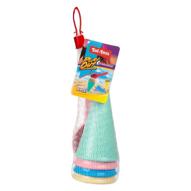 Cargue la imagen en el visor de la galería, Toi-toys play out strandset ijsjes met 4 hoorntjes en schep