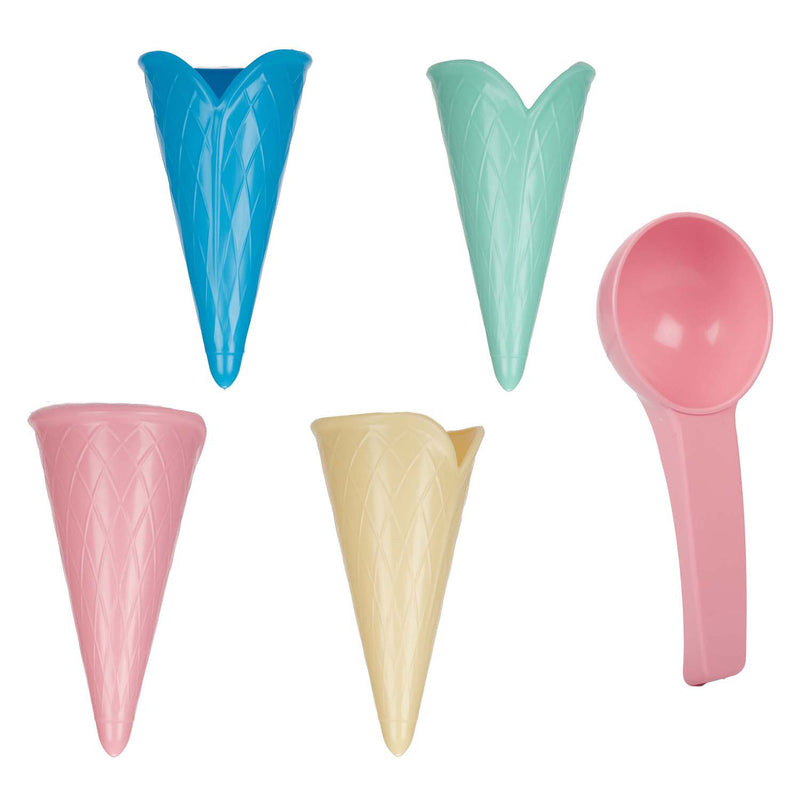 Cargue la imagen en el visor de la galería, Toi-toys play out strandset ijsjes met 4 hoorntjes en schep