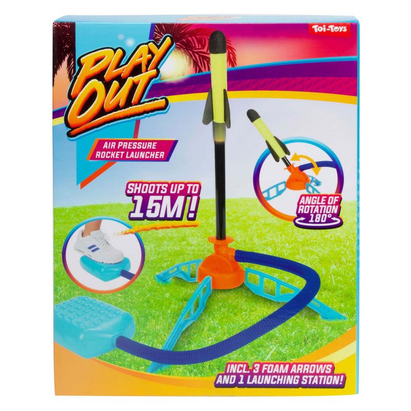 Load image into Gallery viewer, Toi-toys play out luchtdruk raket lanceerbasis met 3 raketten