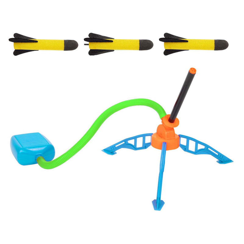 Load image into Gallery viewer, Toi-toys play out luchtdruk raket lanceerbasis met 3 raketten