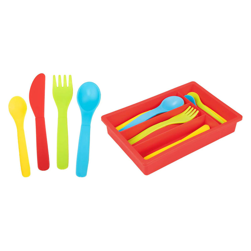 Afbeelding laden in galerijviewer, Toi-toys home food bestekset met bak, 16dlg.
