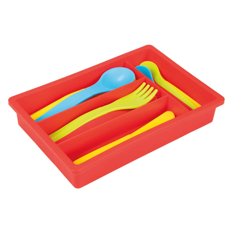 Afbeelding laden in galerijviewer, Toi-toys home food bestekset met bak, 16dlg.