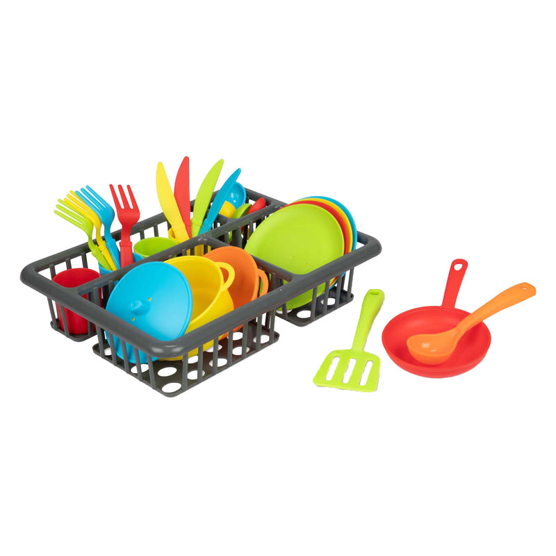 Load image into Gallery viewer, Toi-toys home food afwasrek met bestek en pannen, 27dlg.