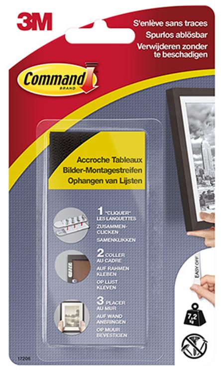 Laden Sie das Bild in Galerie -Viewer, 3m command fotolijststrip, large, draagvermogen 7,2 kg, zwart, blister van 8 stuks