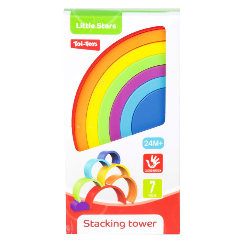 Afbeelding laden in galerijviewer, Toi-toys little stars baby stapeltoren regenboog, 7dlg.
