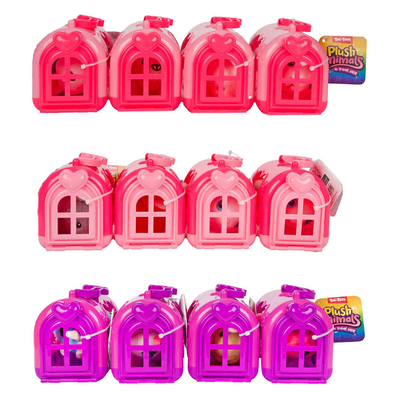 Afbeelding laden in galerijviewer, Toi-toys knuffel pluche dier in draagkoffer, 10cm