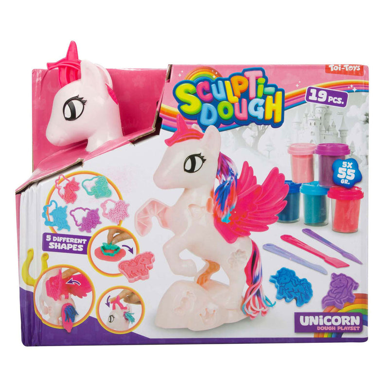 Afbeelding laden in galerijviewer, Toi-toys sculptidough kleiset eenhoorn, 5dlg.