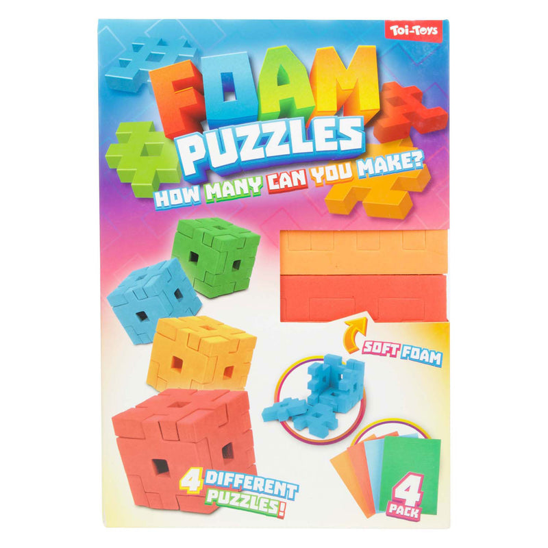 Afbeelding laden in galerijviewer, Toi-toys 3d puzzels foam cube, 4st.