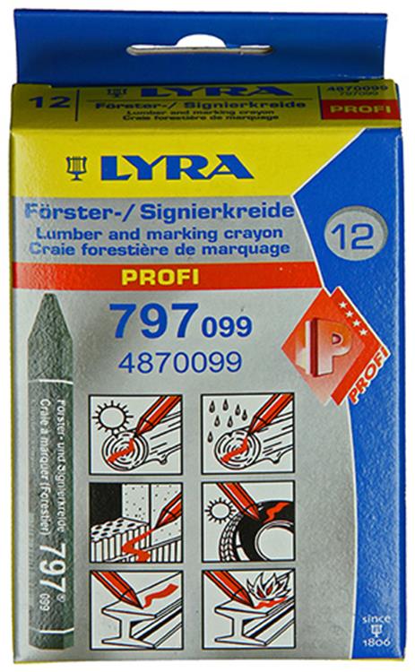 Afbeelding laden in galerijviewer, Lyra 1004744 - markeerkrijt 12st ø12x120mm zwart | 4 stuks