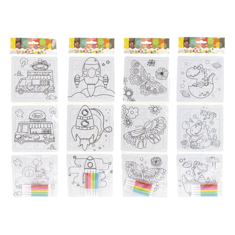 Laden Sie das Bild in Galerie -Viewer, Jono toys kleur je eigen puzzeltjes- 3 puzzeltjes + 5 stiften