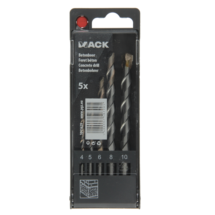 Afbeelding laden in galerijviewer, Mack 1011629 - betonboor din 8039 set 5 delig 4-10mm | 5 stuks