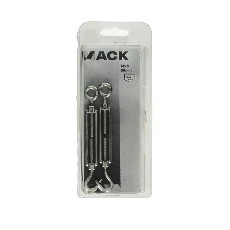 Chargez l'image dans la visionneuse de la galerie, Mack 1006892 - 2 spanners: oog+haak inox5mmx50 bl | 5 stuks