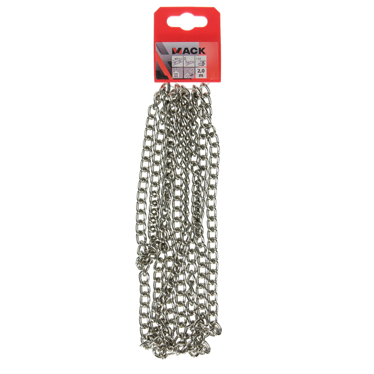Afbeelding laden in galerijviewer, Mack 1006932 - gourmetteketting vernikkeld ø 2,5mm l 8mm 2m | 5 stuks