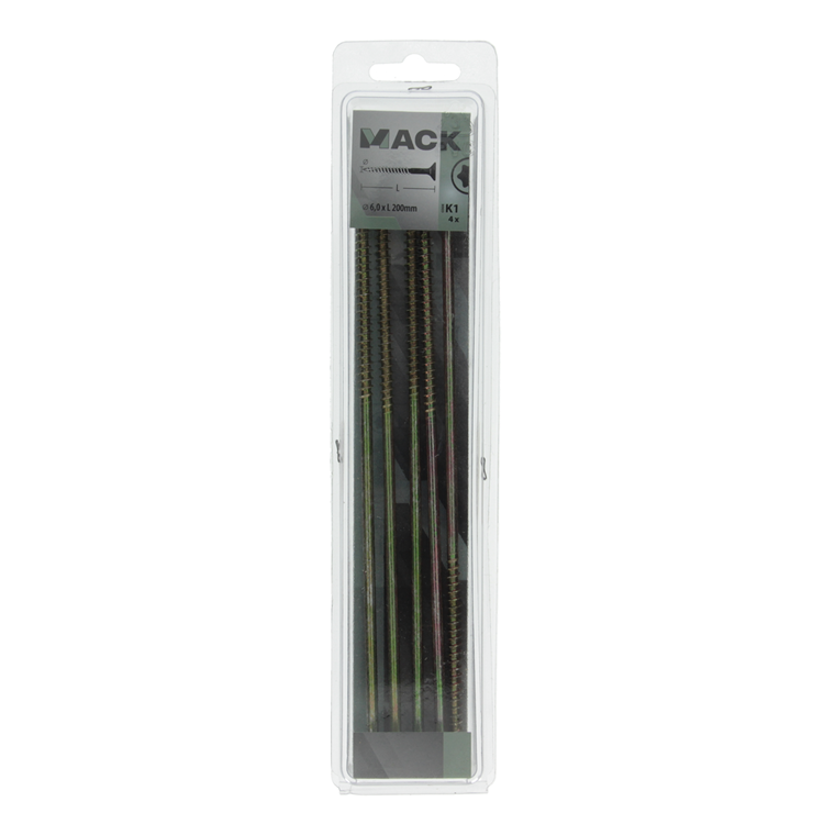 Afbeelding laden in galerijviewer, Mack 1006985 - spaanplschrf. vzkop-zelfb geelverzinkt 4st 6 x 200mm | 10 stuks