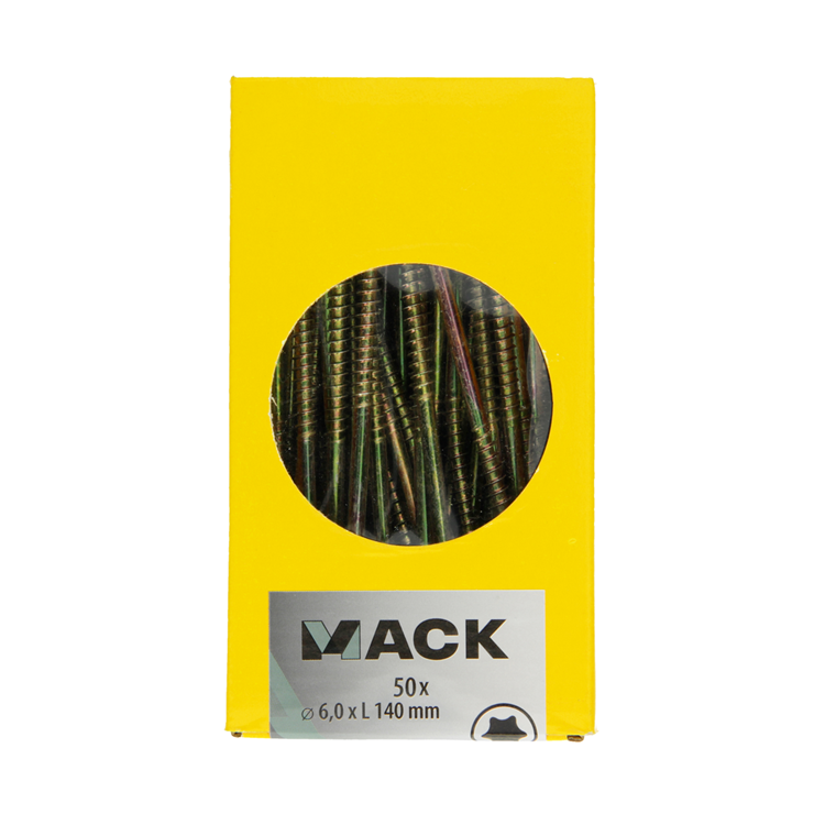Afbeelding laden in galerijviewer, Mack 1006993 - spaanplschrf. vzkop-zelfb geelverzinkt 50st 6 x 140mm | 5 stuks