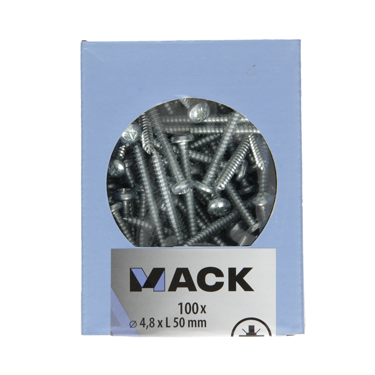 ギャラリービューアに画像をロードする, Mack 1007003 - zelftap. schroef cyl. kop 100 100 st 4,8x50mm | 5 stuks