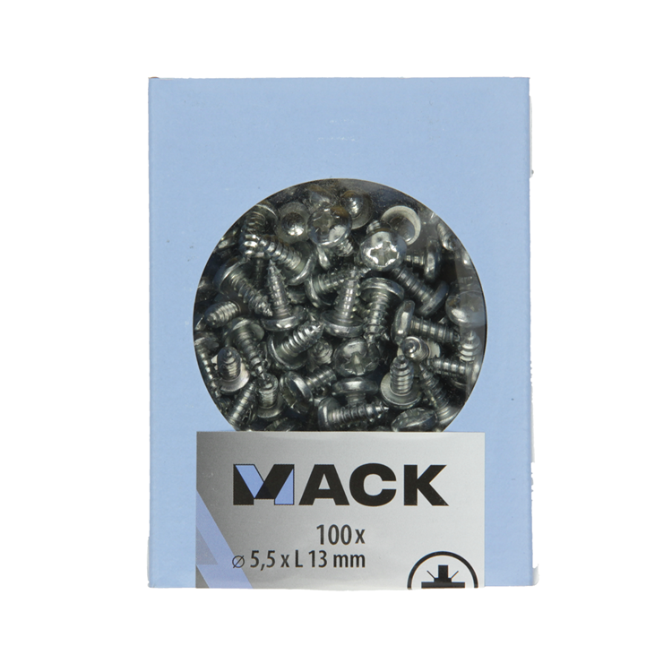 Afbeelding laden in galerijviewer, Mack 1007004 - zelftap. schroef cyl. kop 100 100 st 5,5x13mm | 5 stuks