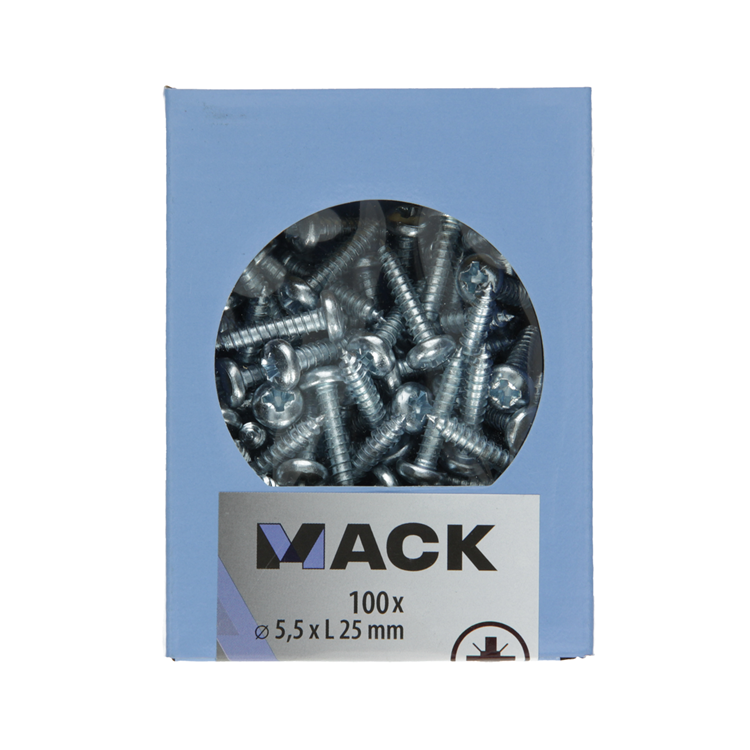 ギャラリービューアに画像をロードする, Mack 1007005 - zelftap. schroef cyl. kop 100 100 st 5,5x25mm | 5 stuks