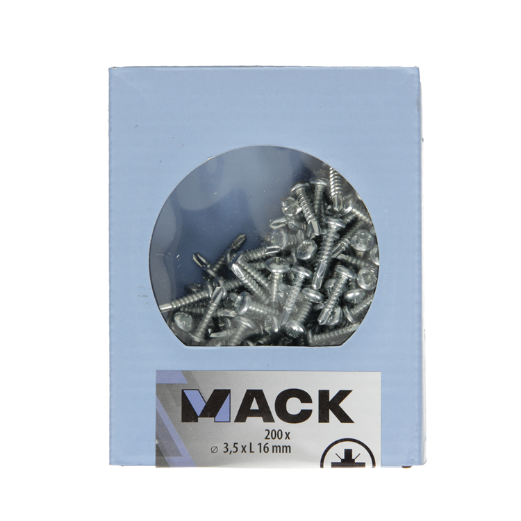 Afbeelding laden in galerijviewer, Mack 1007011 - zelfbor. schroef cyl. kop 200 200 st 3,5x16mm | 10 stuks