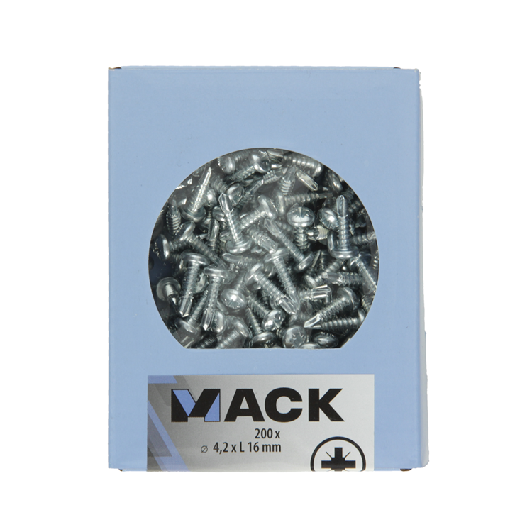 Afbeelding laden in galerijviewer, Mack 1007012 - zelfbor. schroef cyl. kop 200 200 st 4,2x16mm | 10 stuks