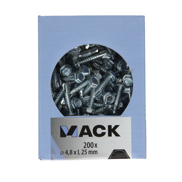 Afbeelding laden in galerijviewer, Mack 1007022 - zelfbor. schroef zeskant 200 200 st 4,8x25mm | 5 stuks
