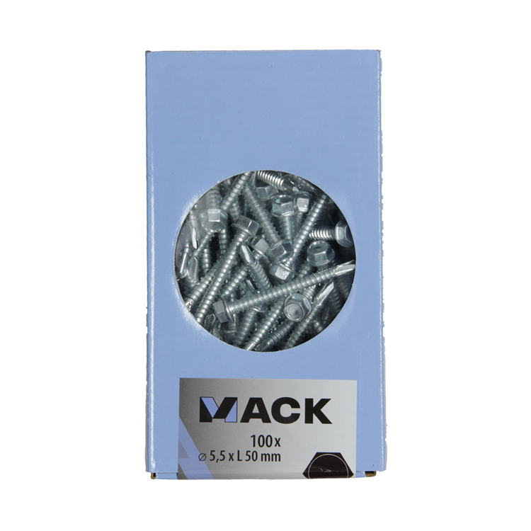 Laden Sie das Bild in Galerie -Viewer, Mack 1007025 - zelfbor. schroef zeskant 100 100 st 5,5x50mm | 3 stuks