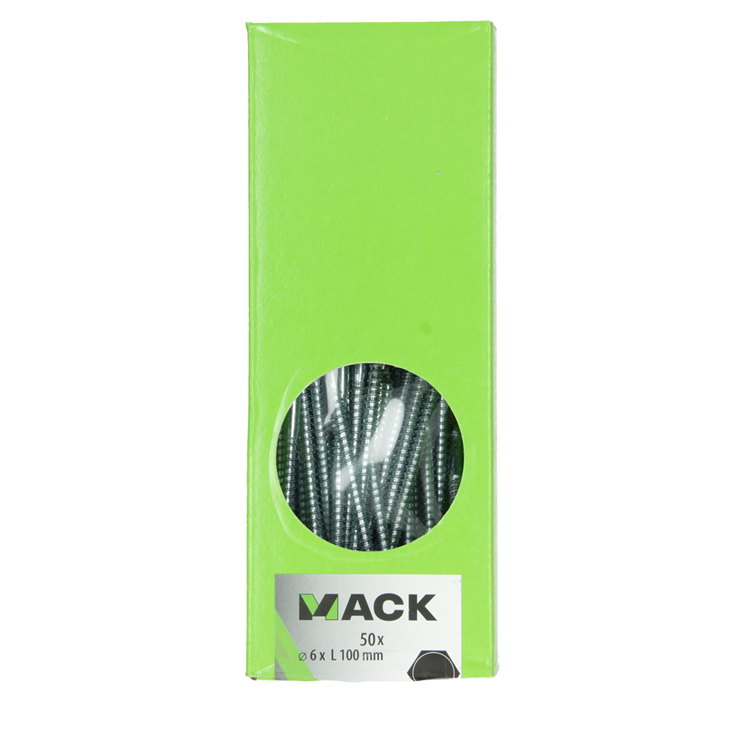 Afbeelding laden in galerijviewer, Mack 1007035 - houtdraadbout staal verzinkt 50 st 6 x 100 mm | 2 stuks