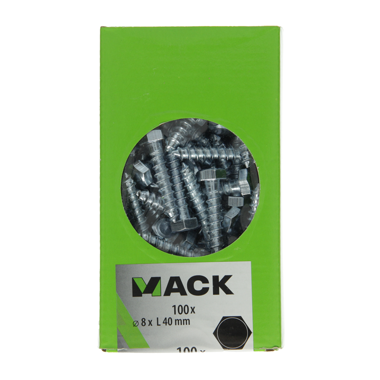 Afbeelding laden in galerijviewer, Mack 1007037 - houtdraadbout staal verzinkt 100 st 8 x 40 mm | 5 stuks