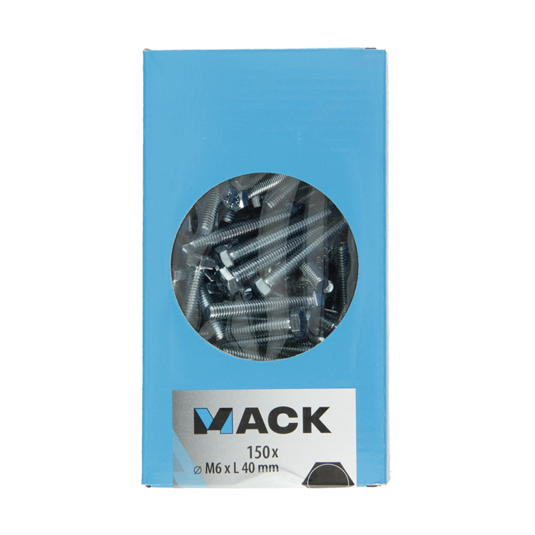 Afbeelding laden in galerijviewer, Mack 1007073 - tapbout + moer verzinkt 150 st 6 x 40 mm | 4 stuks