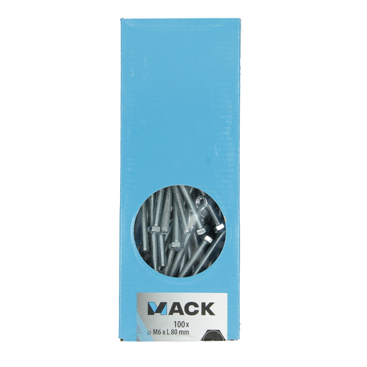 Chargez l'image dans la visionneuse de la galerie, Mack 1007076 - tapbout + moer verzinkt 100 st 6 x 80 mm | 2 stuks