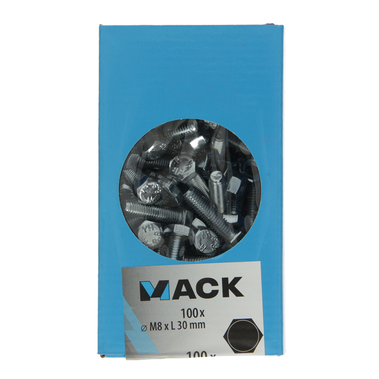 Afbeelding laden in galerijviewer, Mack 1007078 - tapbout + moer verzinkt 100 st 8 x 30 mm | 4 stuks