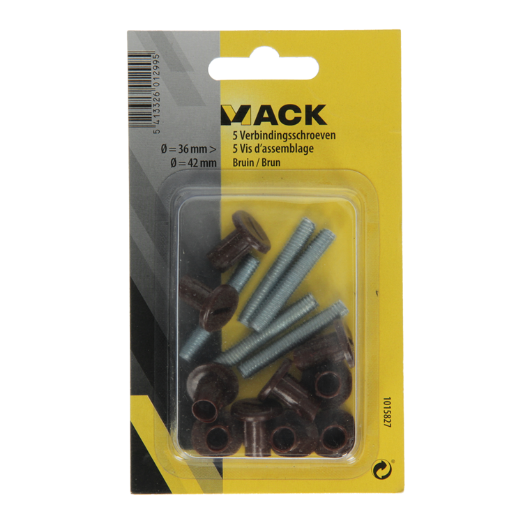 Afbeelding laden in galerijviewer, Mack 1015827 - 5 verbindingsschroeven bruin 34–44mm | 10 stuks