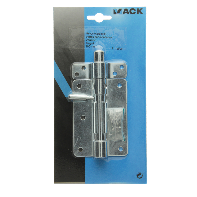 Afbeelding laden in galerijviewer, Mack 1015860 - 1 hangslotgrendel verzinkt 100mm 1018 | 5 stuks