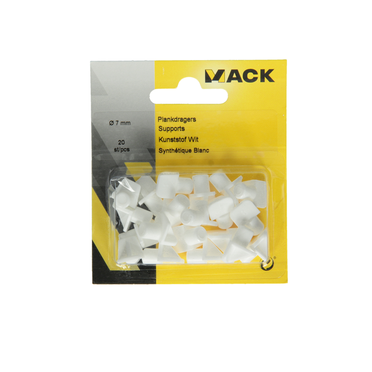 Afbeelding laden in galerijviewer, Mack 1015839 - 20 plankdragers kunststof wit ø 7 mm | 10 stuks