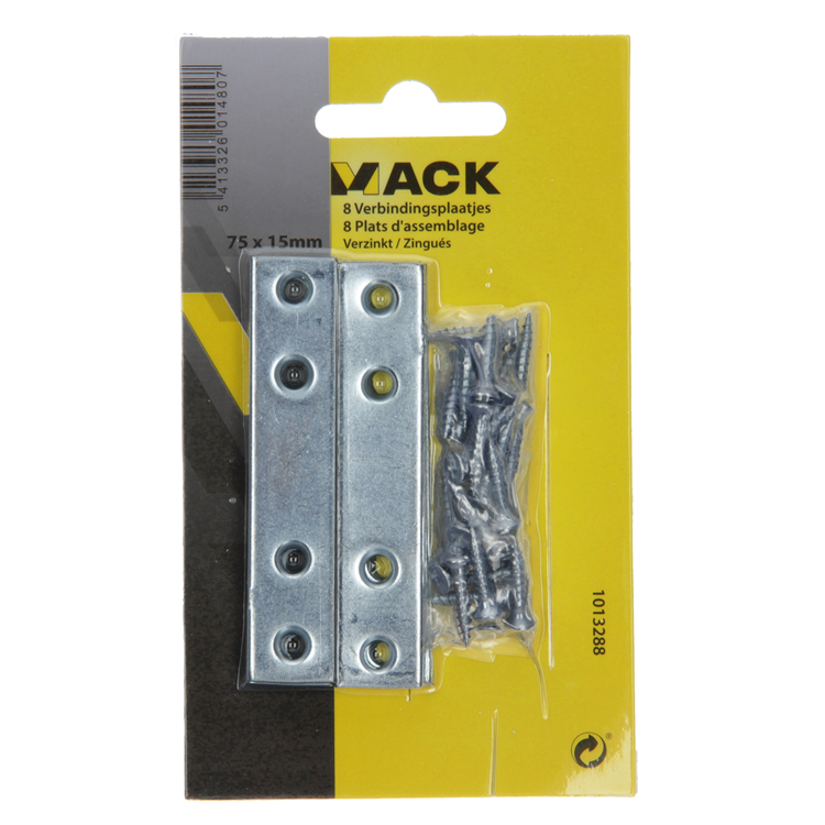 Chargez l'image dans la visionneuse de la galerie, Mack 1013288 - 8 verbindingsplaten verzinkt 75x15mmx2mm | 10 stuks