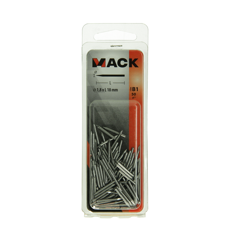 Afbeelding laden in galerijviewer, Mack 1017197 - ruitnagel staal onbehandeld 50gr 1,8 x 18 mm | 10 stuks
